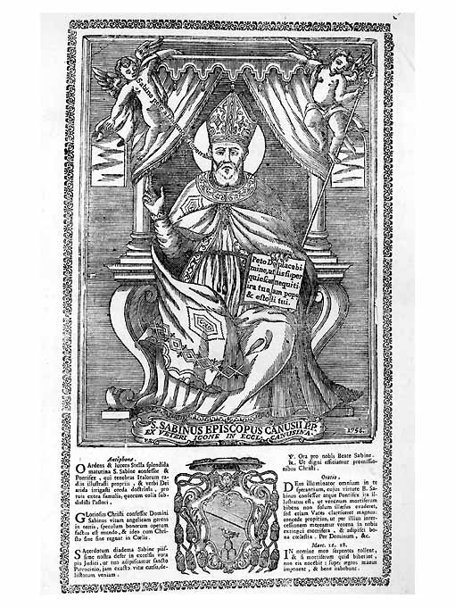 San Sabino vescovo (stampa) - ambito italiano (sec. XVIII)