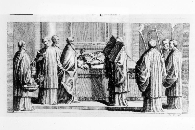 cerimonia di benedizione di una nuova croce (stampa) di Rossi Andrea (terzo quarto sec. XVIII)