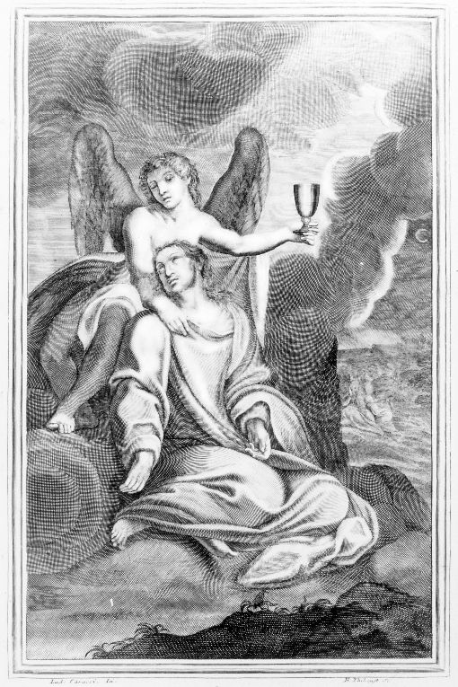 orazione di Cristo nell'orto di Getsemani (stampa) di Thiboust Benoit, Carracci Ludovico (sec. XVIII)
