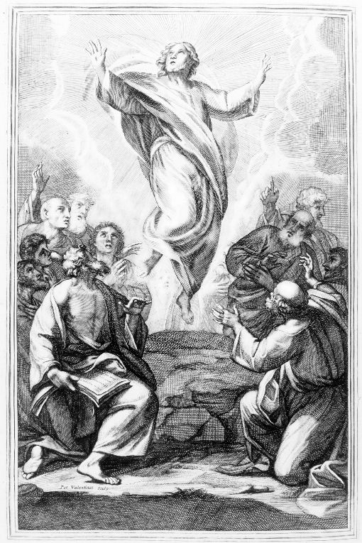 ascensione di Cristo (stampa) di Valentino Pietro (sec. XVIII)