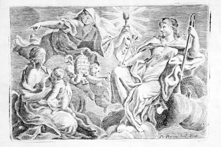 La Fede, la Speranza e la Carità (stampa) di Petrini Paolo (sec. XVIII)