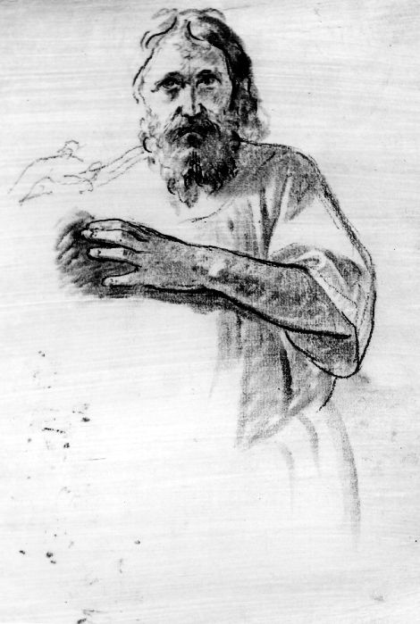 studio di figura maschile (disegno) di De Napoli Michele (attribuito) (metà sec. XIX)