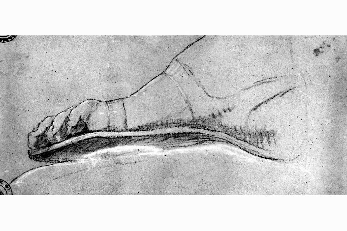 studio di piede con Sandalo (disegno) di De Napoli Michele (attribuito) (sec. XIX)