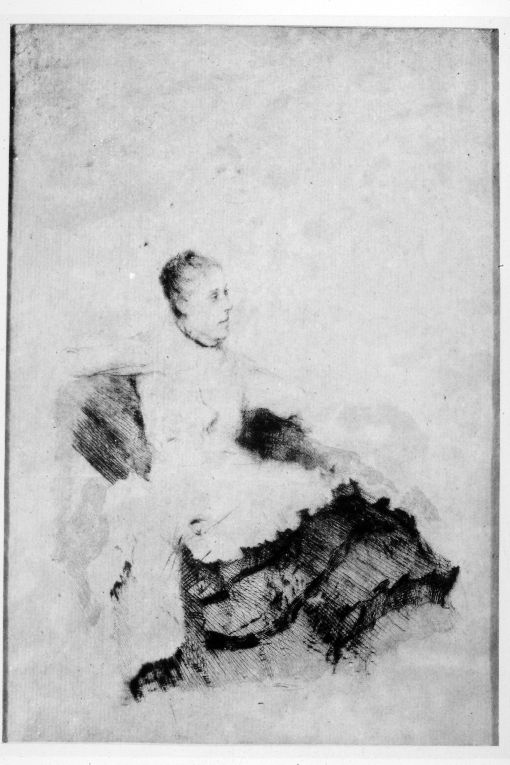 figura femminile seduta (disegno) di De Nittis Giuseppe Gaetano (sec. XIX)