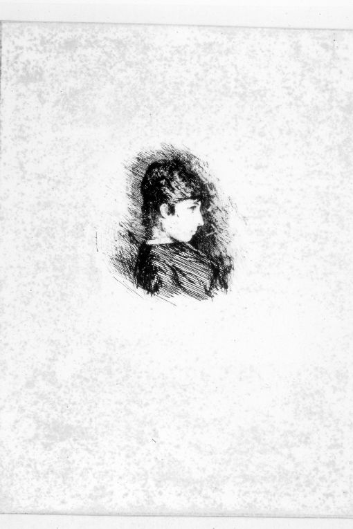 Giovinetta, busto femminile di profilo (disegno) di De Nittis Giuseppe Gaetano (sec. XIX)