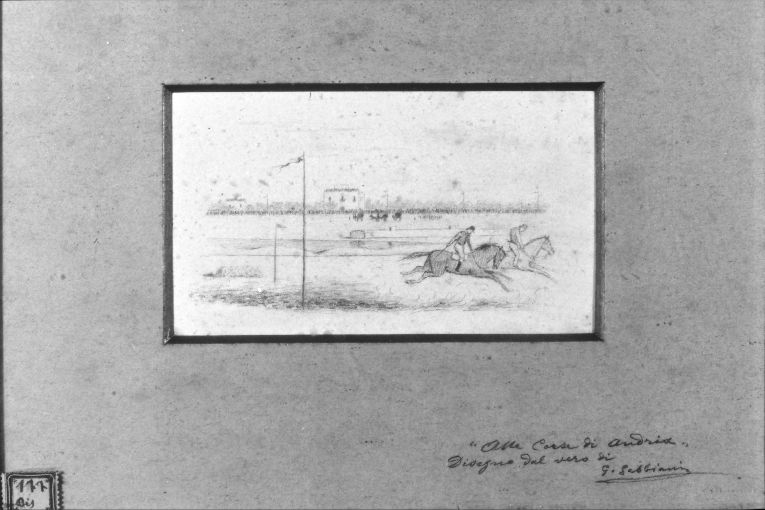 "Alle corse di Andria" (disegno) di Gabbiani Giuseppe (ultimo quarto sec. XIX)
