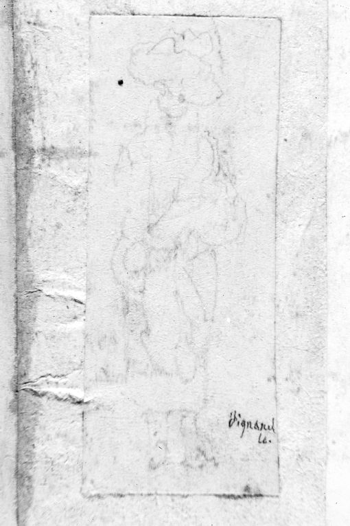 Figura femminile con fagotto di panni sulla testa (disegno) di De Stefano Vincenzo (fine sec. XIX)