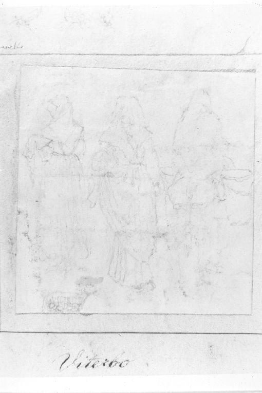 Tre figure femminili di spalle (disegno) di De Stefano Vincenzo (fine sec. XIX)