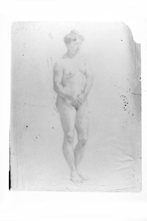 Nudo femminile (disegno) di Girondi Raffaele (inizio sec. XX)