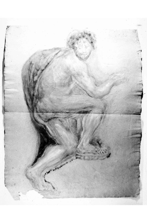 Nudo virile/ Nudo virile con asta (disegno) - ambito Italia meridionale (sec. XVIII)