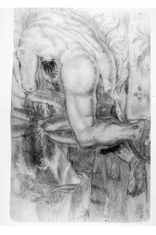 Nudo virile disteso (disegno) - ambito italiano (prima metà sec. XVIII)