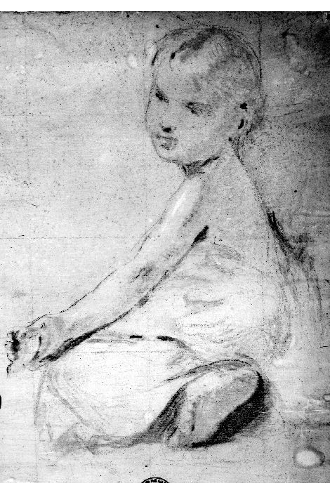 studio di Madonna con Bambino (disegno preparatorio) di De Napoli Michele (attribuito) (metà sec. XIX)