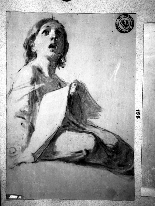 studio di angelo fanciullo che canta (disegno preparatorio) di De Napoli Michele (attribuito) (sec. XIX)