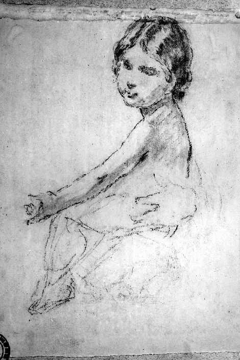 studio di Madonna con Bambino (disegno preparatorio) di De Napoli Michele (attribuito) (metà sec. XIX)