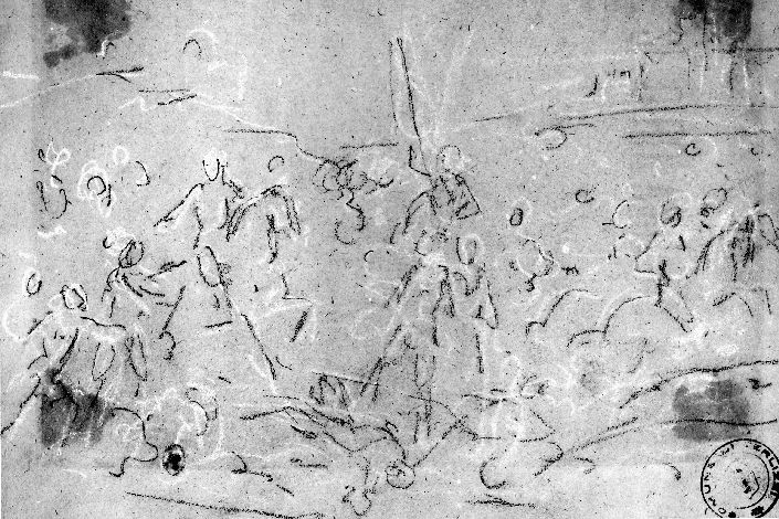 composizione di numerose figure (disegno) di De Napoli Michele (attribuito) (metà sec. XIX)