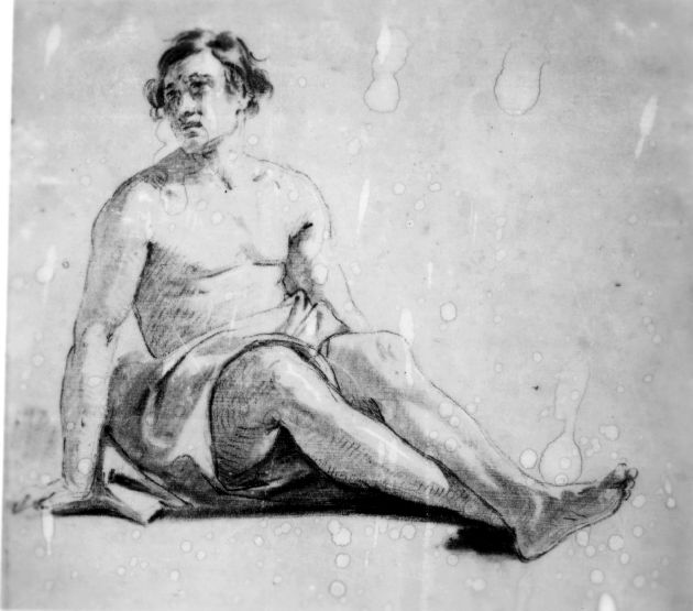 studio di figura (disegno) di De Napoli Michele (attribuito) (sec. XIX)