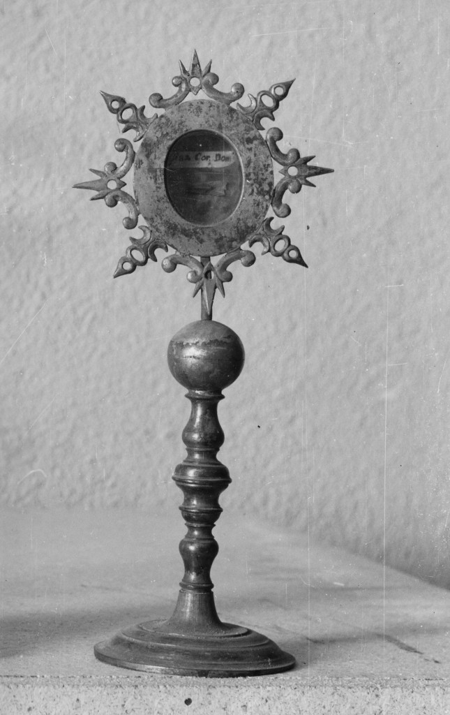 reliquiario - a ostensorio - ambito abruzzese (fine sec. XVI, secc. XVIII/ XIX)