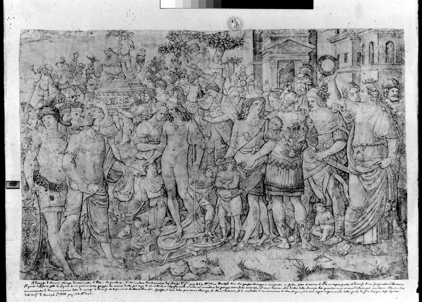 trionfo d'Amore (stampa smarginata) di Ripanda Jacopo, Raimondi Marcantonio (sec. XVI)