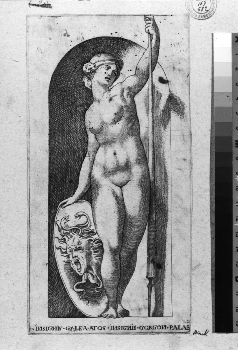 Atena (stampa smarginata, serie) di Rosso Fiorentino, Binck Jacob (sec. XVI)
