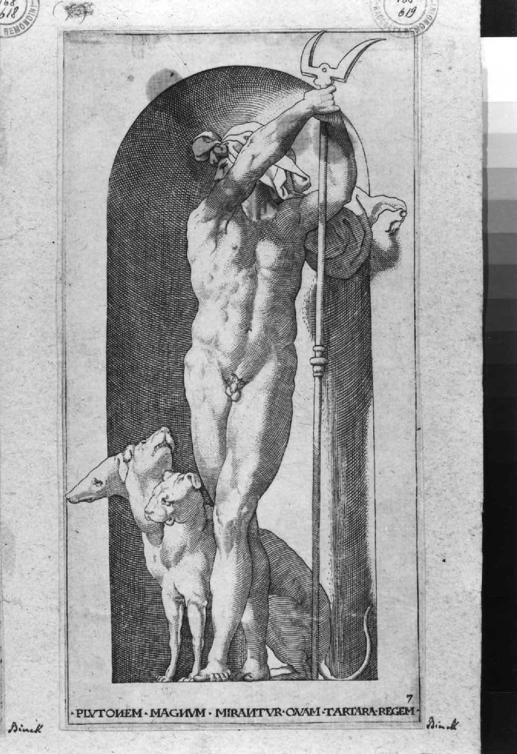 Plutone (stampa smarginata, serie) di Rosso Fiorentino, Binck Jacob (sec. XVI)