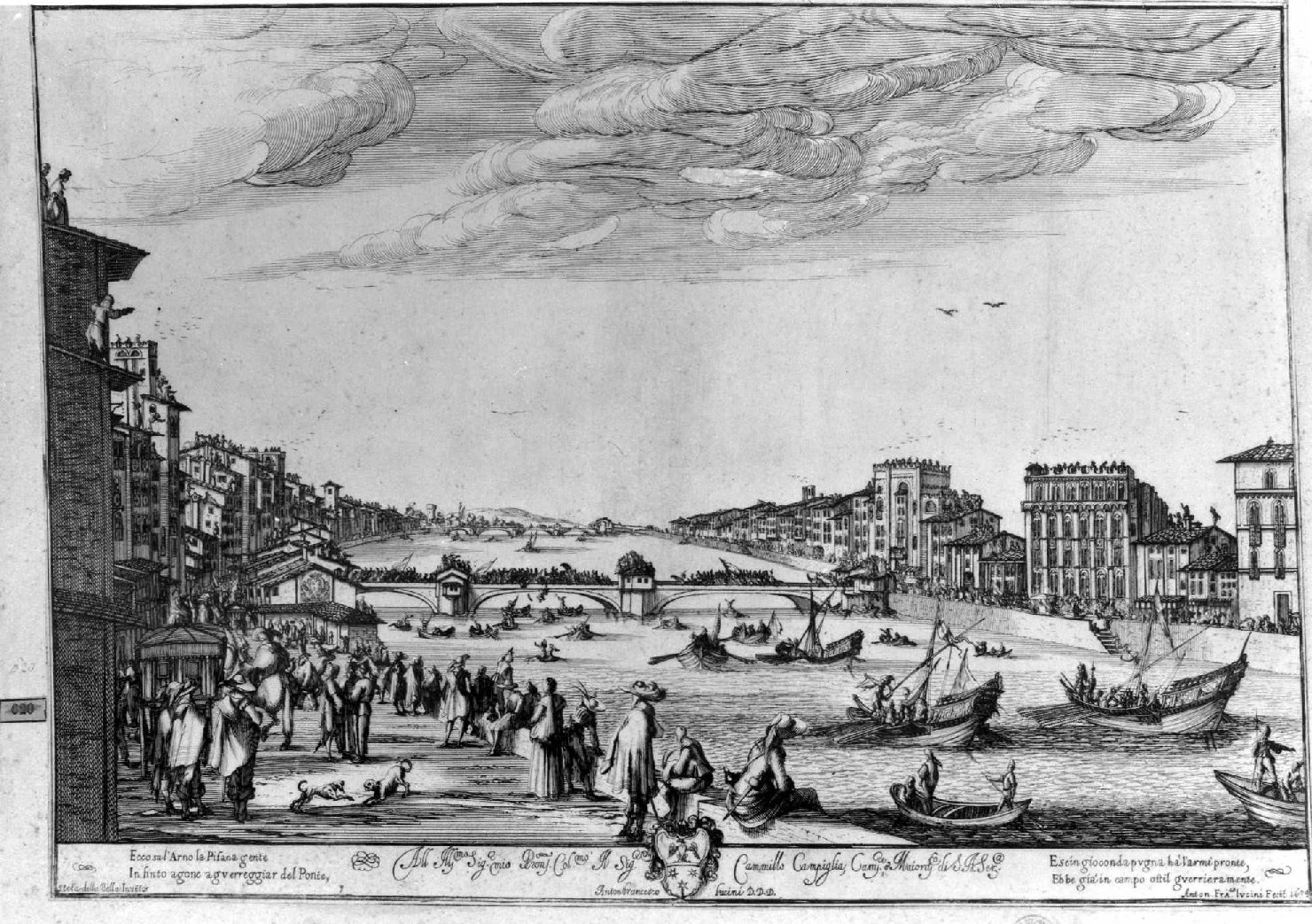 veduta di Firenze (stampa smarginata) di Della Bella Stefano, Lucini Antonio Francesco (sec. XVII)