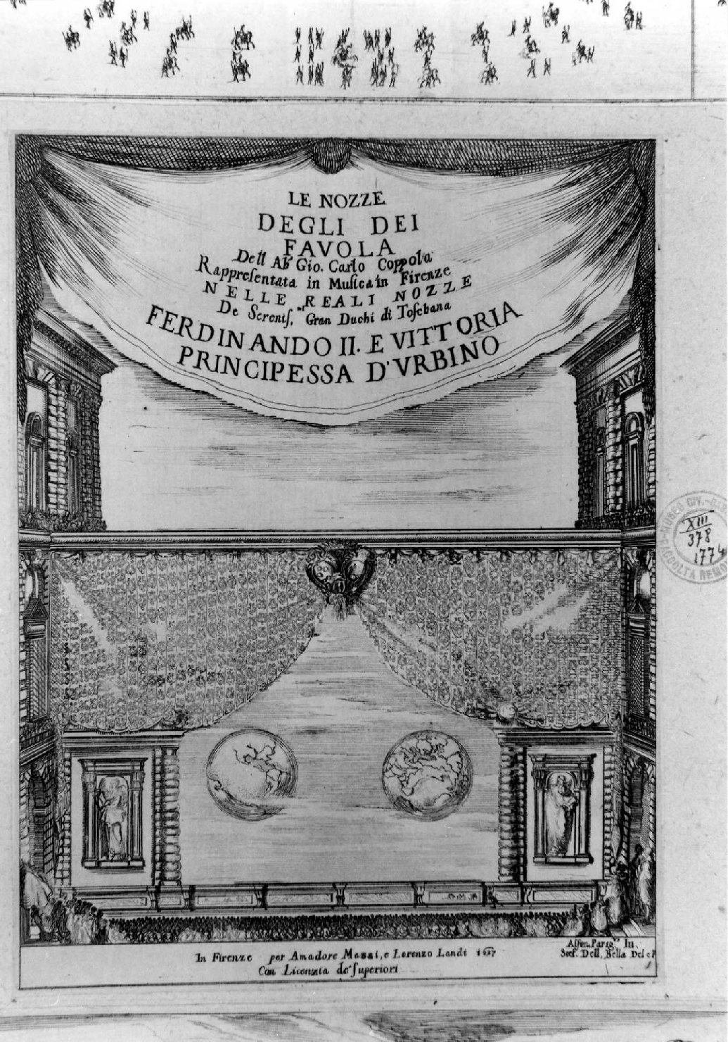 scena di spettacolo (stampa, serie) di Della Bella Stefano, Parigi Alfonso II (sec. XVII)