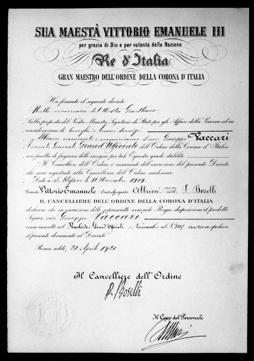 diploma - ambito italiano (sec. XX)