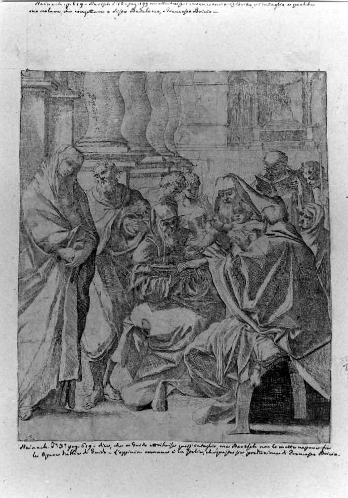 circoncisione di Gesù Bambino (stampa smarginata) di Brizio Francesco, Carracci Ludovico (sec. XVII)