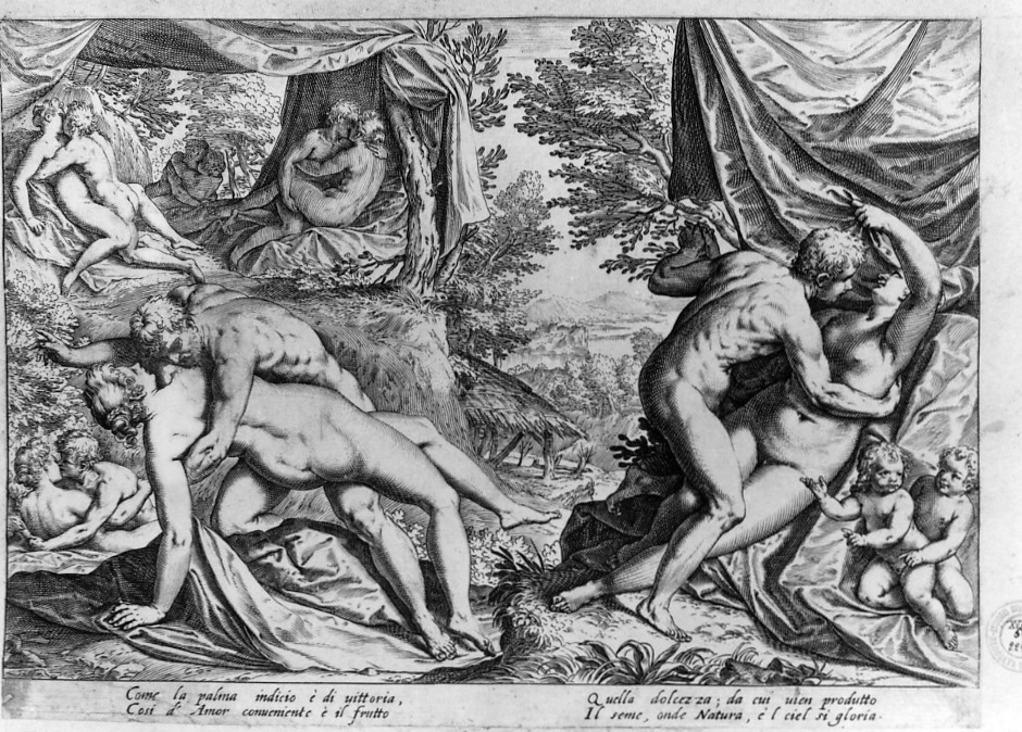 scene allegoriche (stampa smarginata, serie) di Carracci Agostino, Franck Pauwels (sec. XVI)