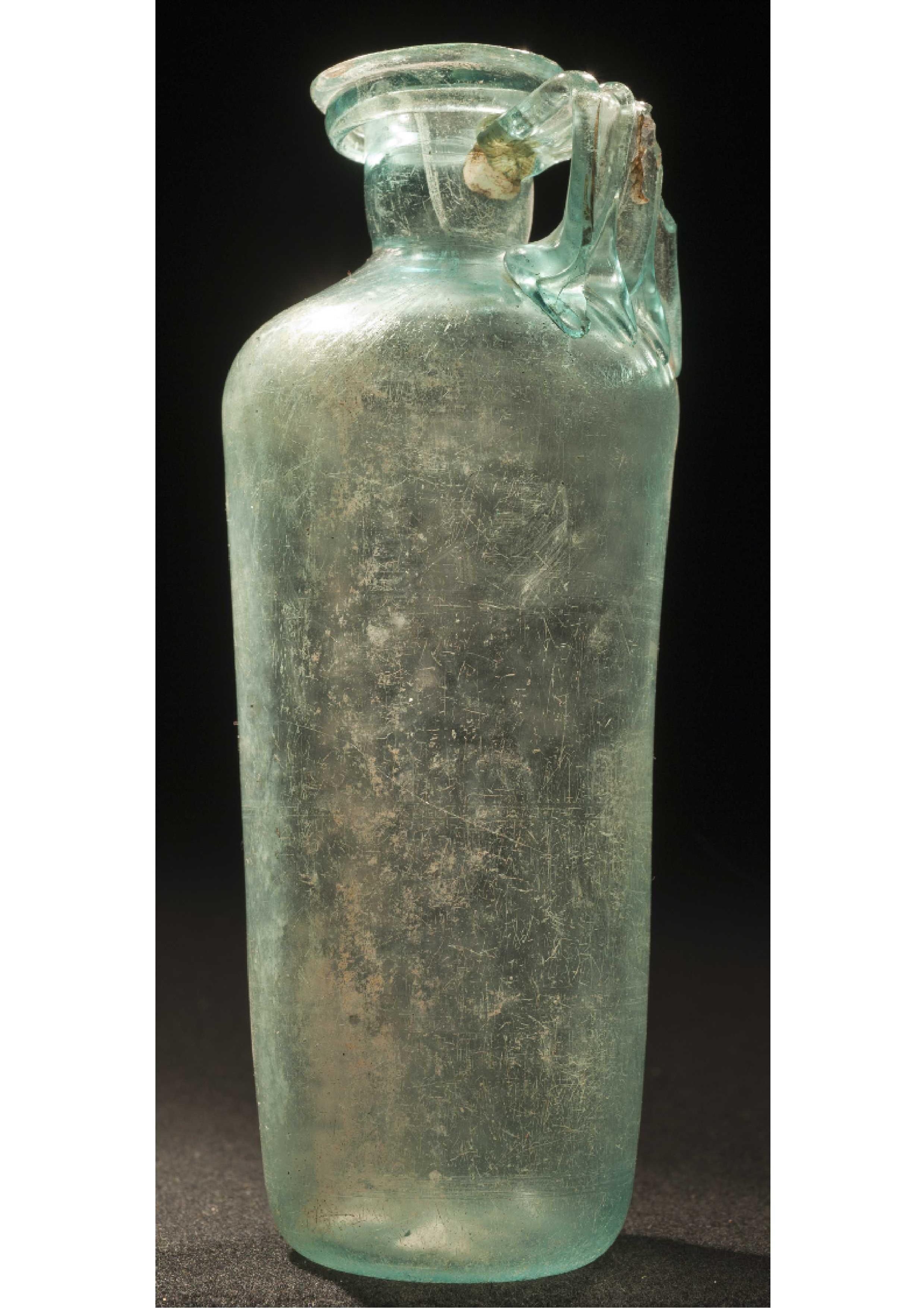 bottiglia a corpo cilindrico, Isings 51b; Calvi A; Scatozza 25; Biaggio Simona 10.2.4; Rutti AR160 (Eta' romana)