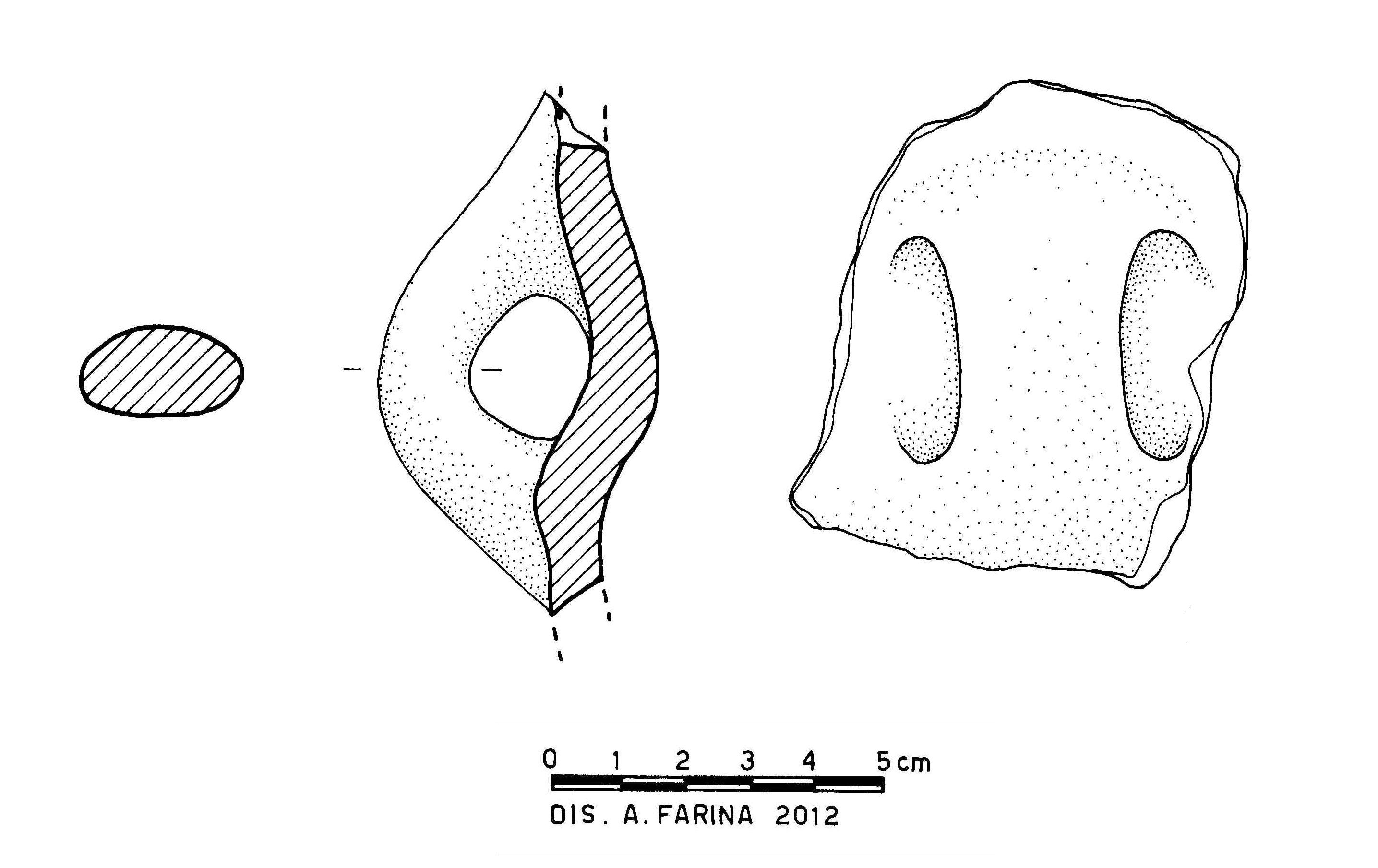 recipiente a forma non identificata/ ansa - Cultura di Ozieri (Età neo-eneolitica)