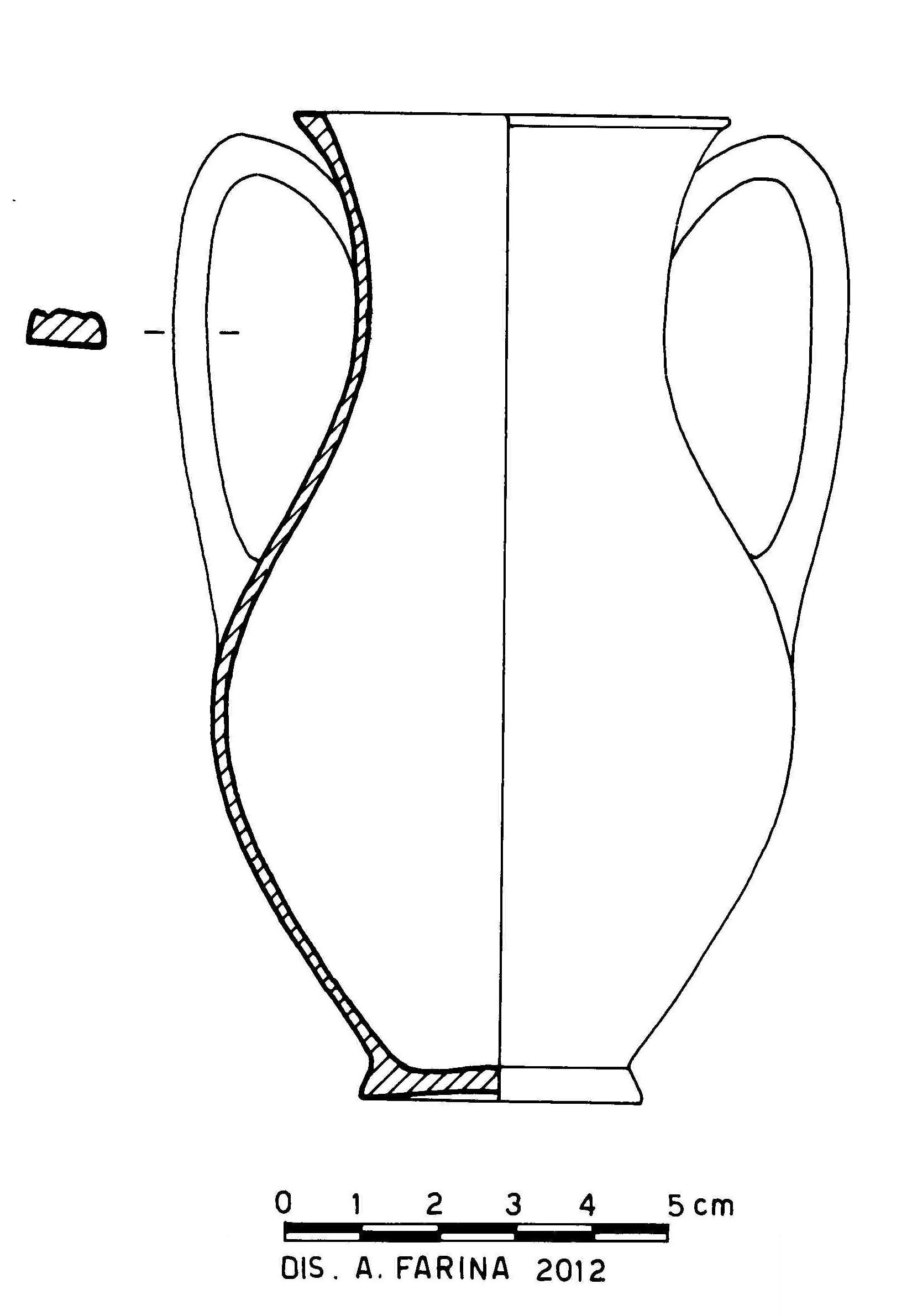 anfora a corpo ovoide, Atlante XXII, 6, p. 48 Lamboglia 26a Hayes 162 (Eta' romana imperiale)