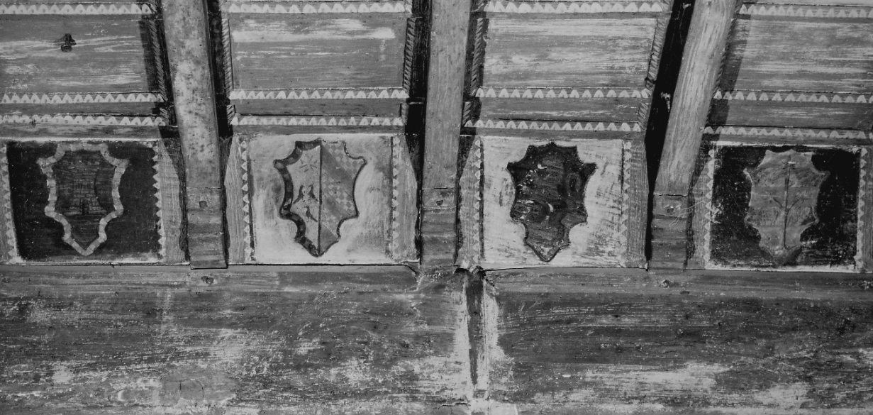 stemma, vaso (soffitto dipinto, elemento d'insieme) - ambito piemontese, ambito lombardo (primo quarto sec. XVI)