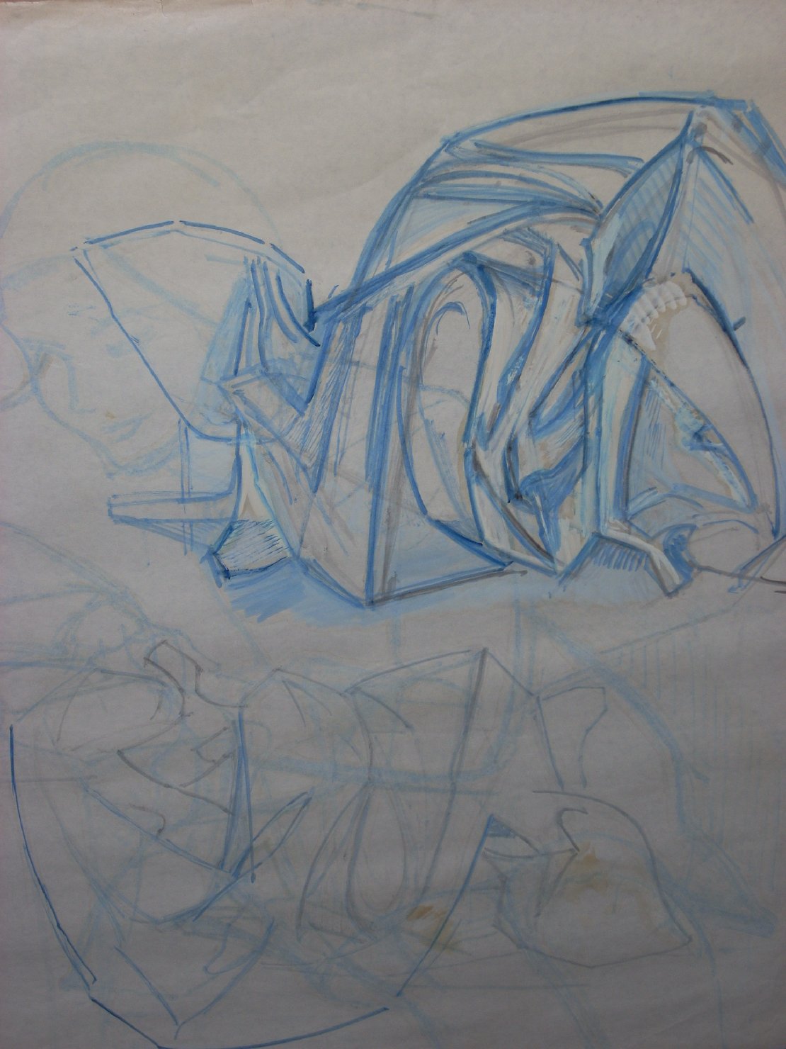 Studio di piega (disegno) di Ciamarra Elena (sec. XX)