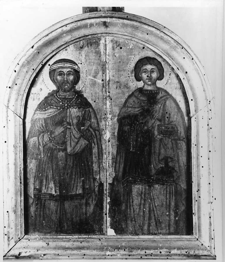 San Teodoro e San Pantaleimone, San Teodoro e San Pantaleimone (dipinto) - ambito greco (Sec. XVIII)