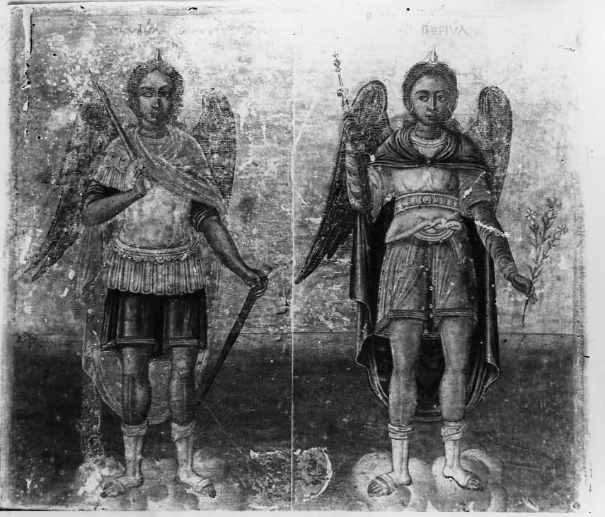 Arcangeli Michele e Gabriele, Arcangeli Michele e Gabriele (dipinto) - ambito greco (Sec. XVIII)