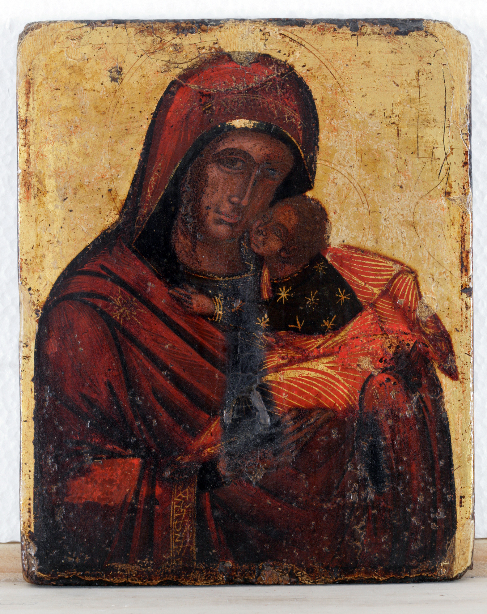 Vergine glikophilousa (icona, opera isolata) - scuola cretese-veneziana (sec. XVI - XVII)