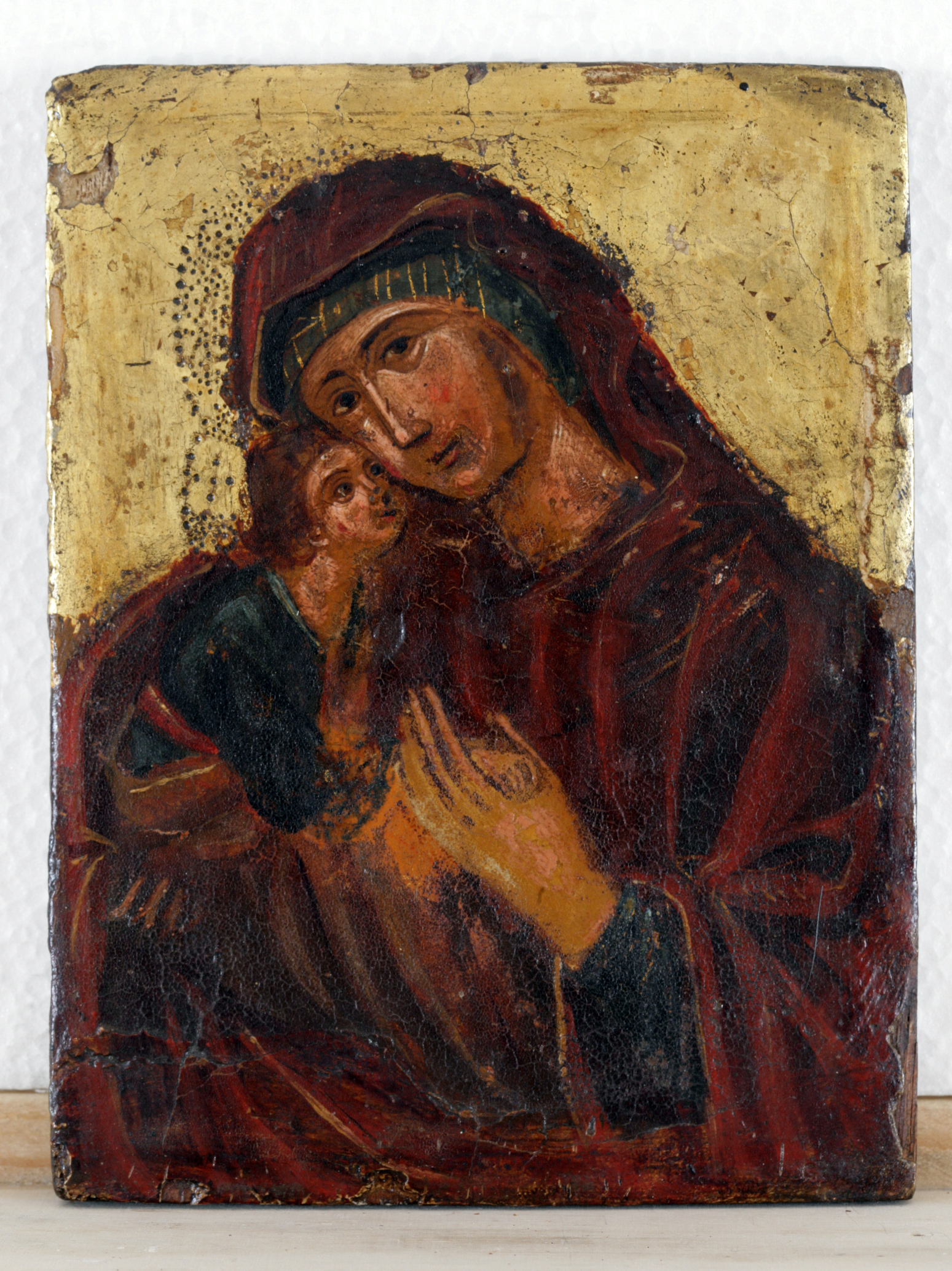 Vergine glikophilousa (icona, opera isolata) - scuola cretese-veneziana (sec. XVII)