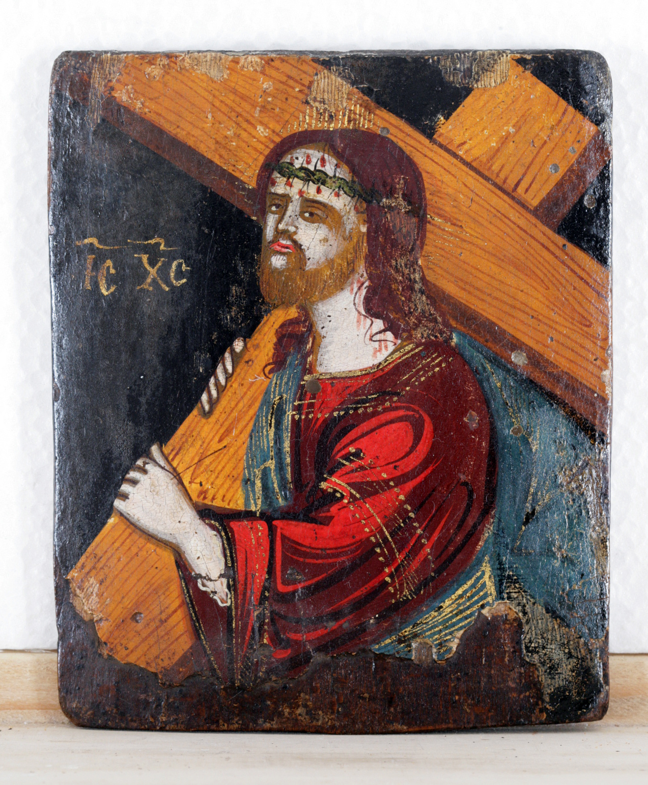 Cristo portacroce (icona, opera isolata) - scuola cretese-veneziana (sec. XVI - XVII)