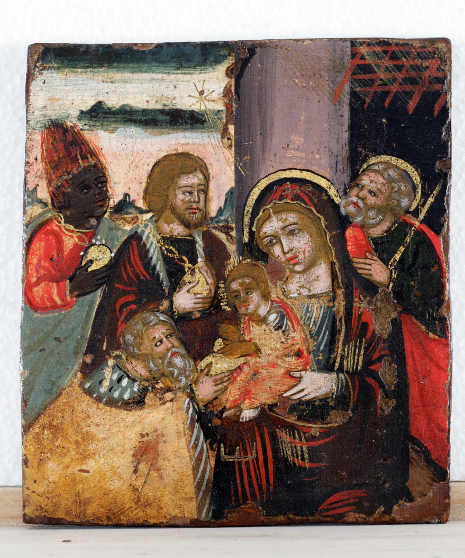 Adorazione dei Re Magi (icona, opera isolata) - scuola cretese-veneziana (sec. XVII - XVIII)