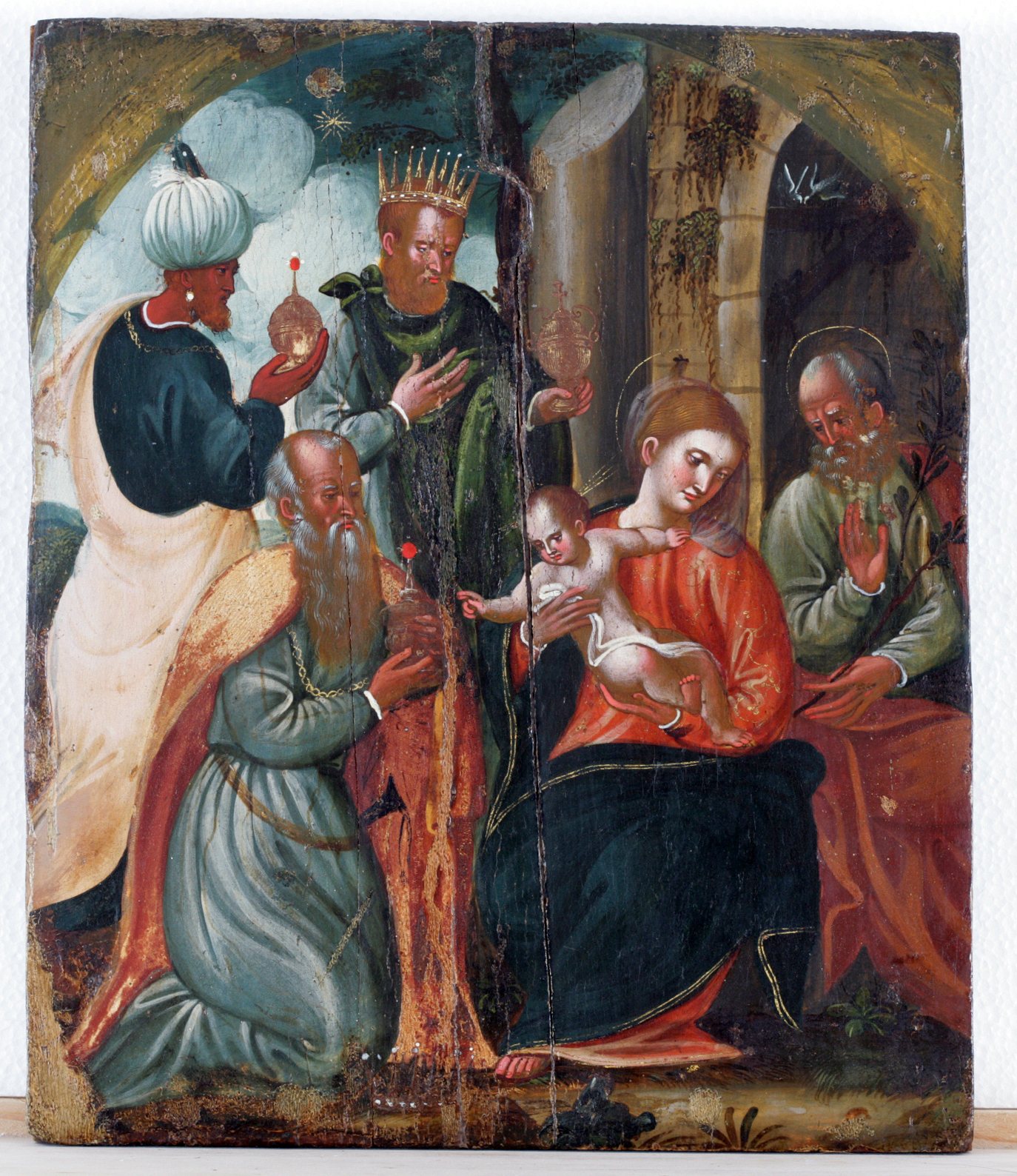 Adorazione dei Re Magi (dipinto, opera isolata) - scuola cretese-veneziana (sec. XVII - XVIII)
