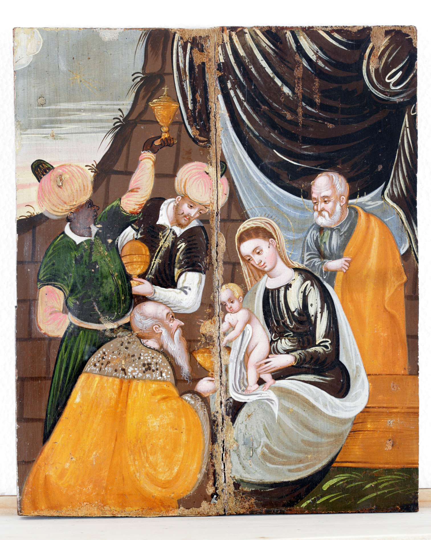 Adorazione dei Re Magi (dipinto, opera isolata) - scuola cretese-veneziana (sec. XVII -XVIII)