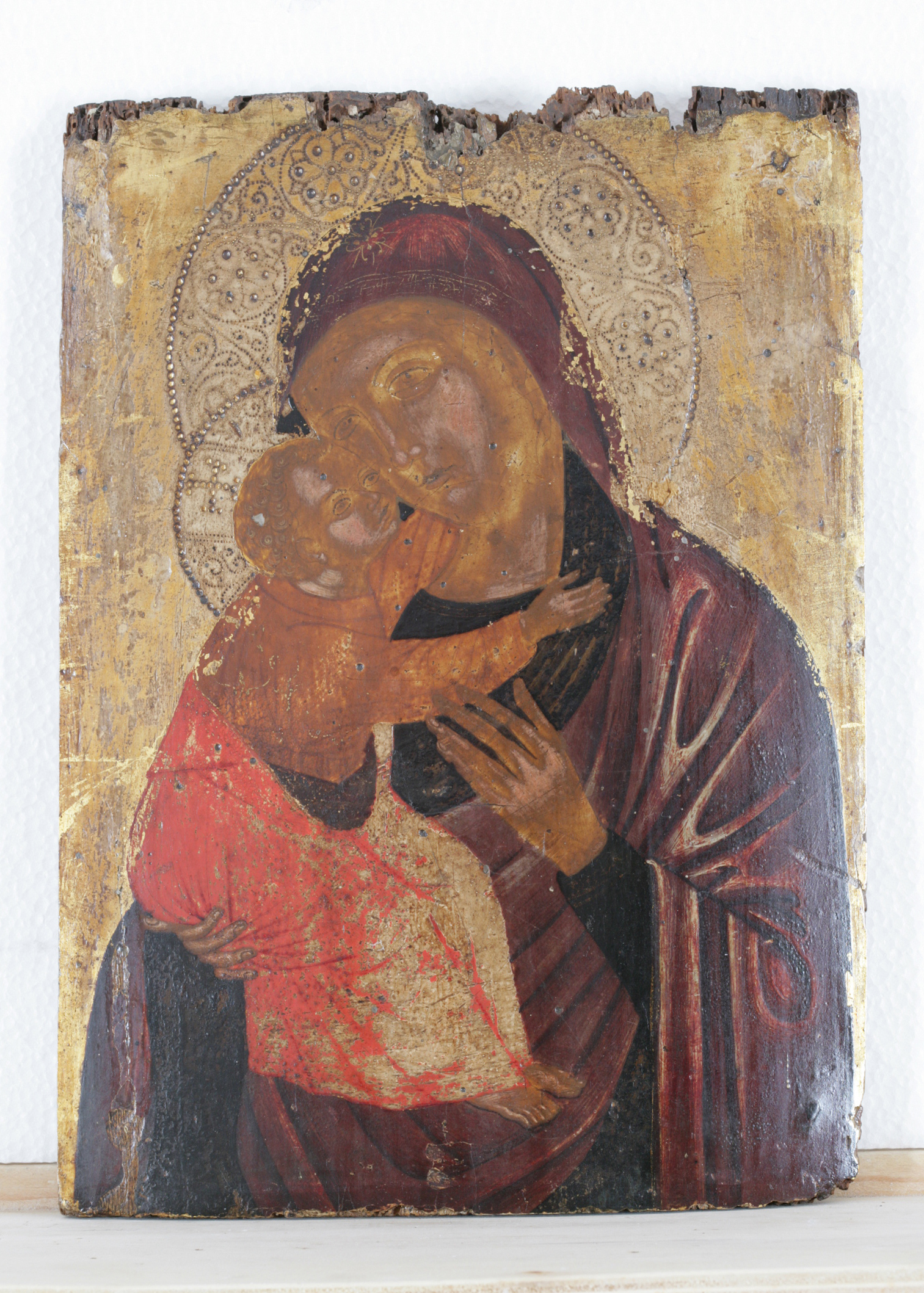 Vergine glikophilousa (icona, opera isolata) - scuola cretese-veneziana (sec. XVI)