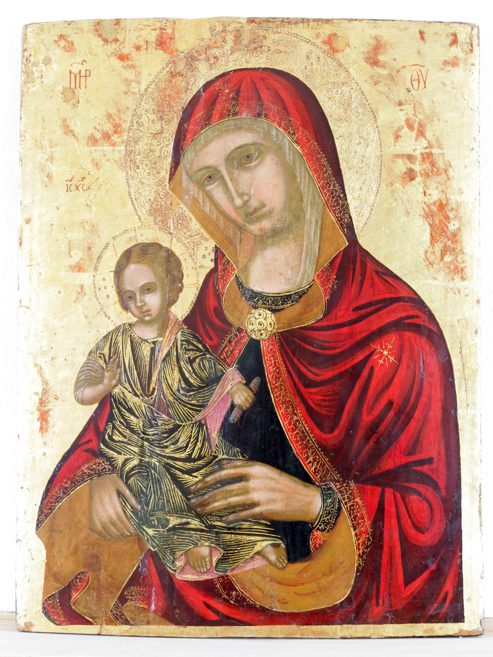 Vergine hodegetria (icona, opera isolata) - scuola cretese-veneziana (sec. XVI- XVII)