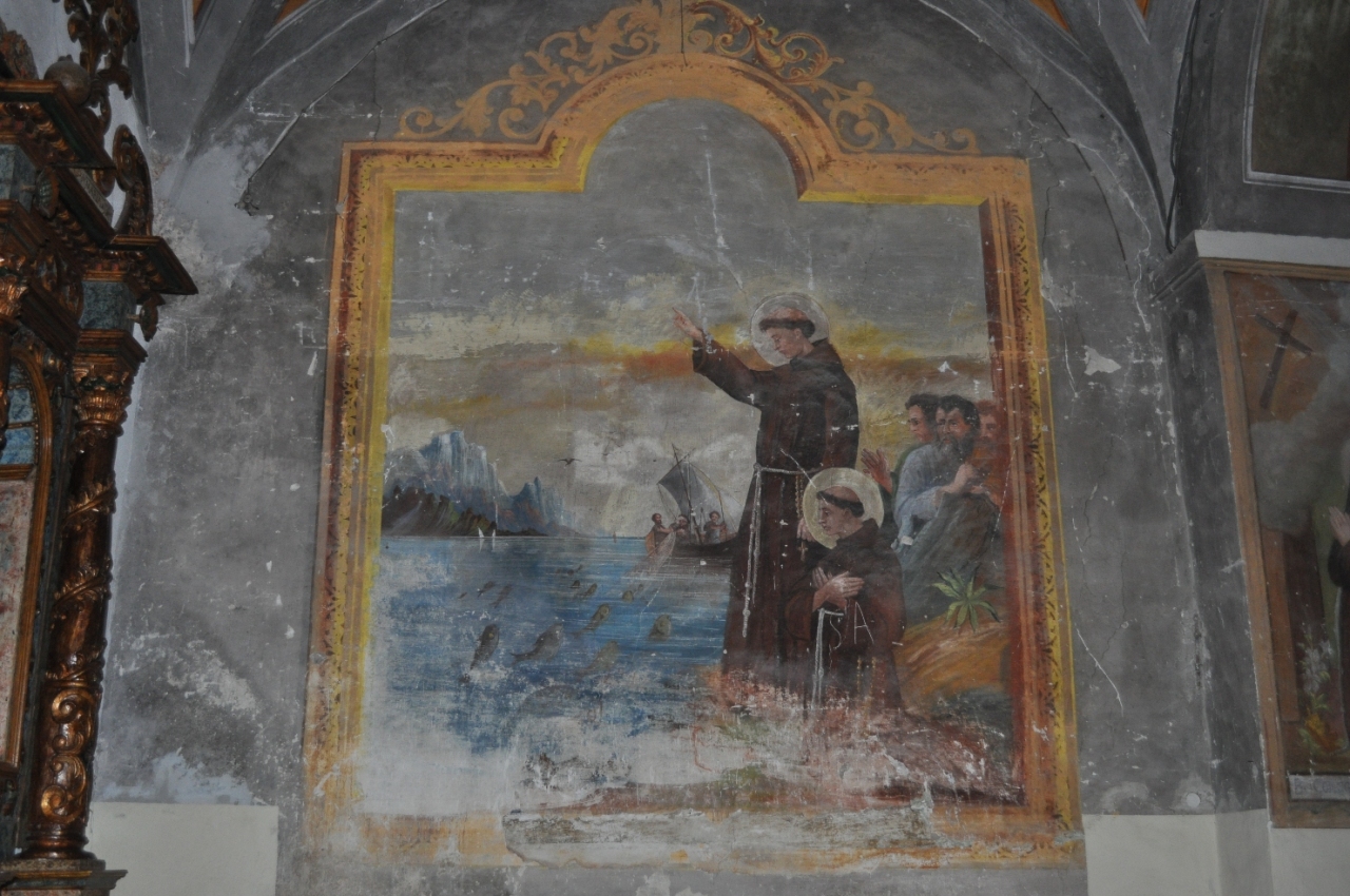 Sant'Antonio da Padova predica ai pesci (dipinto) di Carboni Emanuele (attribuito) (seconda metà sec. XIX)