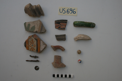 materiale proveniente da Unità Stratigrafica (ceramica, metallo, reperti fittili, reperti numismatici) (limiti cronologici non precisabili)