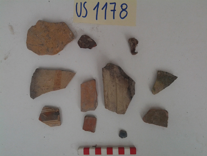 materiale proveniente da Unità Stratigrafica (ceramica, materiale di rivestimento, metallo) (limiti cronologici non precisabili)