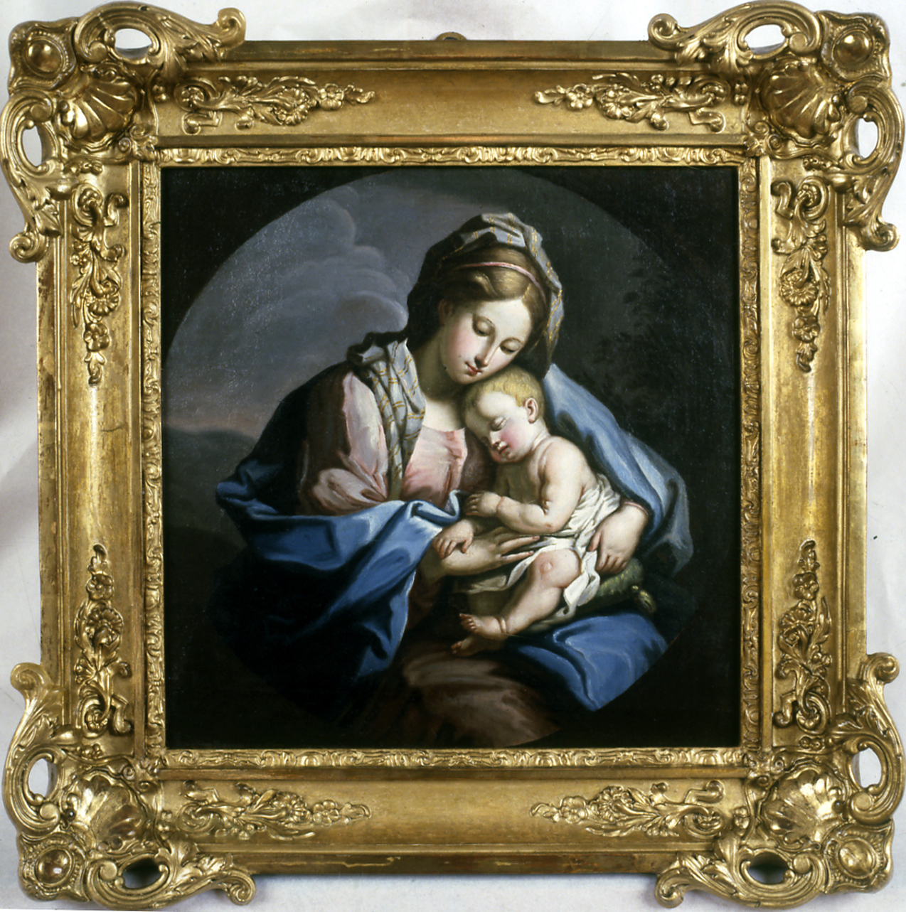 Madonna con Bambino dormiente (dipinto, opera isolata) - ambito romano (prima metà sec. XVIII)