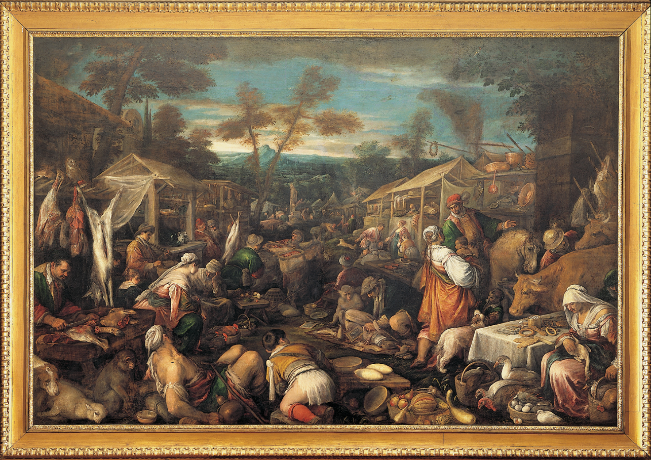 Grande mercato, Mercato (dipinto, opera isolata) di Da Ponte Jacopo detto Jacopo Bassano (ultimo quarto sec. XVI)