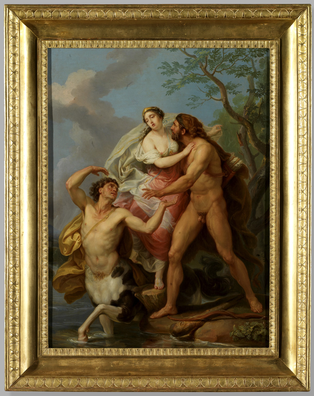 Nesso e Deianira, Ercole affida Deianira al centauro Nesso (dipinto, opera isolata) di Pécheux Lorenzo (terzo quarto sec. XVIII)